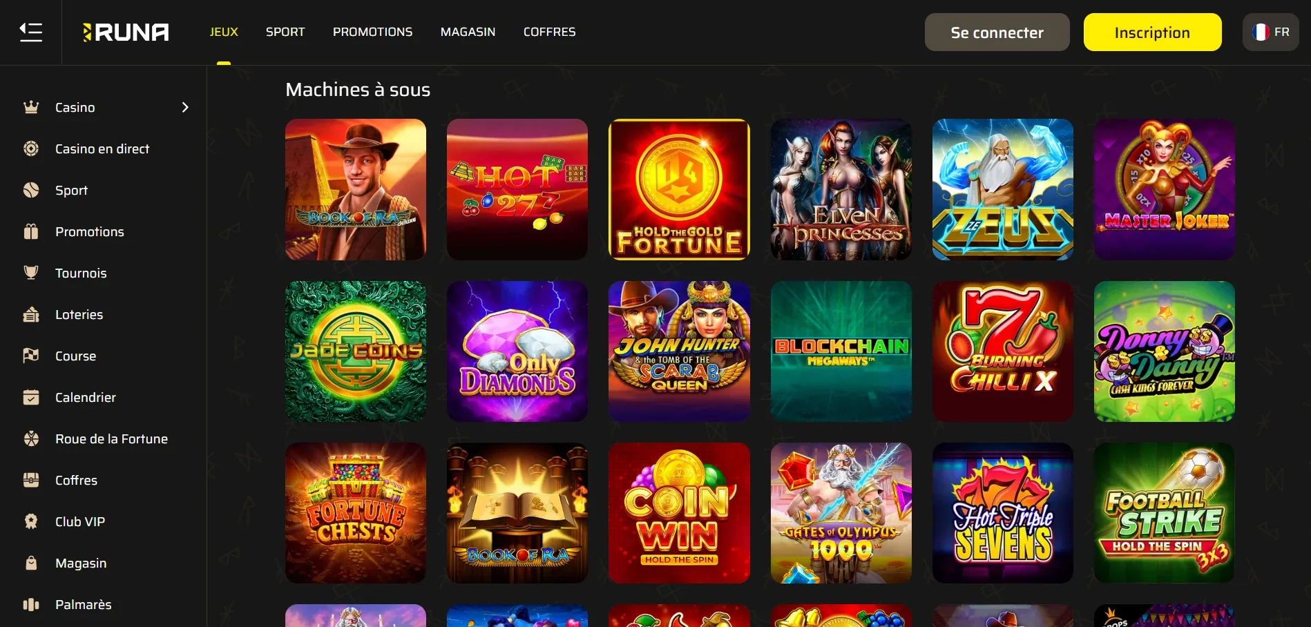 Lobby de jeux Runa Casino